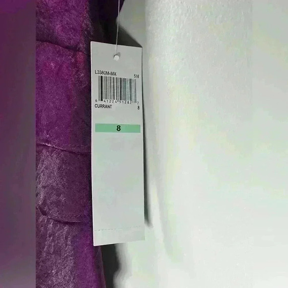 London Times Shimmering Purple Tiered Chiffon Sheath Dress Women’s Size 8 - Picture 11 of 14